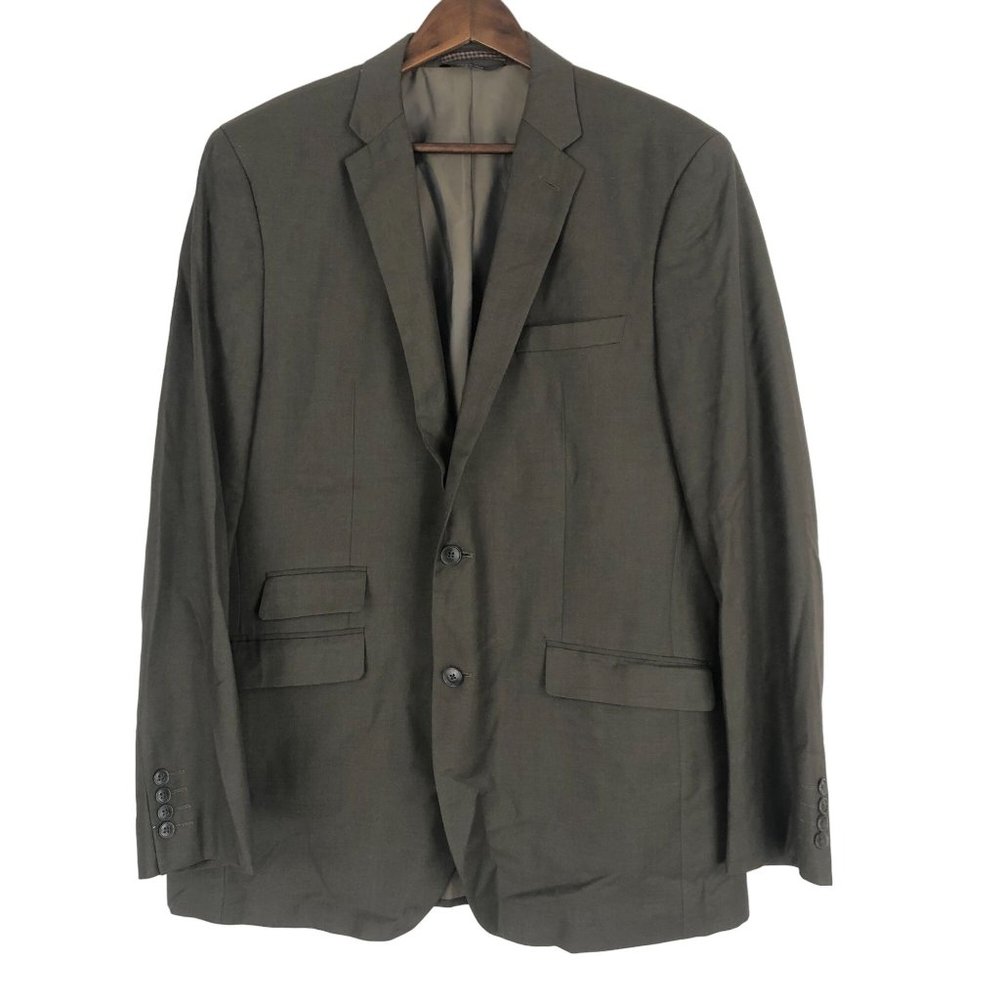 BEVERLY HILLS POLO CLUB Brown Suit Jacket Men's Size 44L Two-Button Long Sleeve